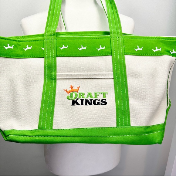 DraftKings DK Green and White Canvas Tote Bag - Picture 2 of 12
